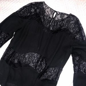 Zara long sleeve black top